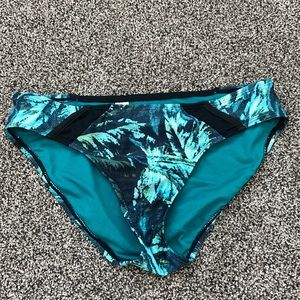 Athleta Green & Black Palm Bikini Bottom